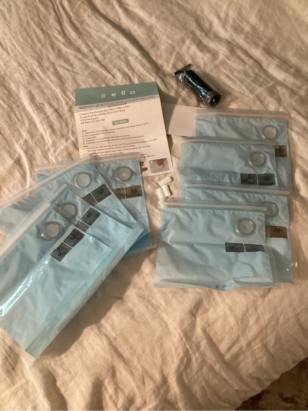 Ella Light Blue Vacuum Storage Bags - 6-Pack